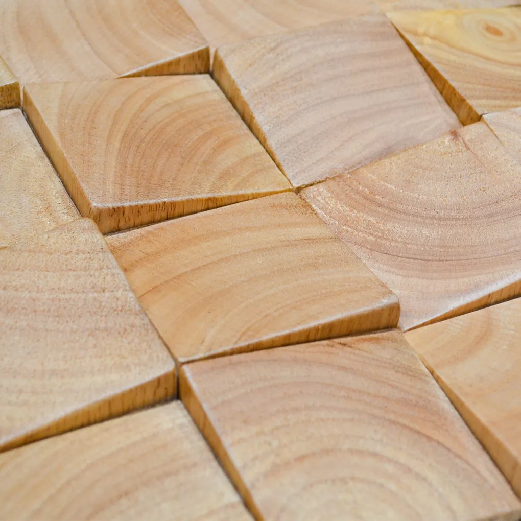 3D Houten Wandpaneel | Rubberwood | 30×30 cm | Wanddecoratie