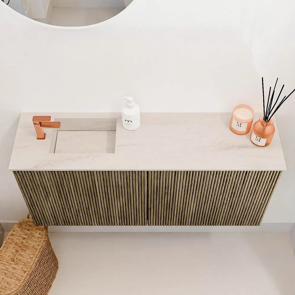 Mondiaz Joya DLux 90cm toiletmeubel dusk met wastafel faye links 1 kraangat meli