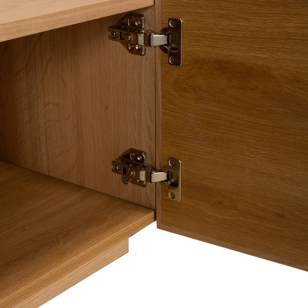 Tv-meubel Eiken Met Stoffen Deuren 150 Cm - 150x40x40cm.