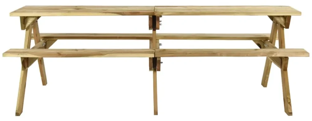 vidaXL Picknicktafel met banken 220x122x72 cm geïmpregneerd grenenhout