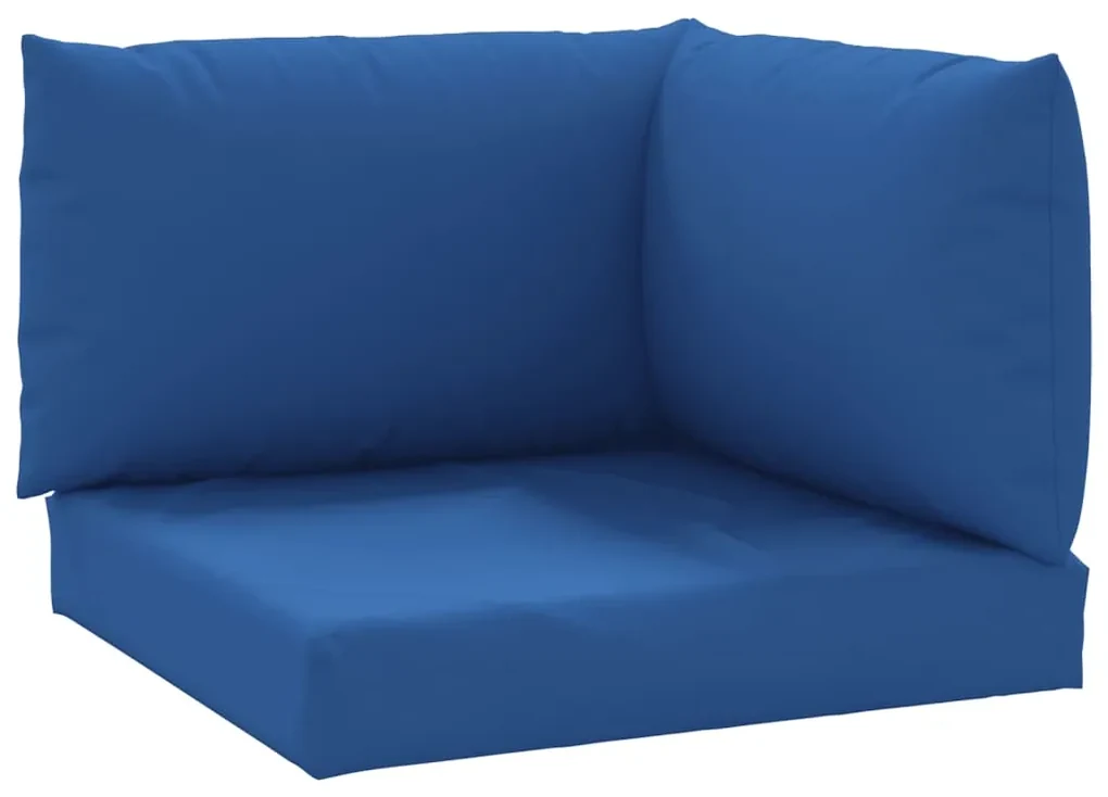 vidaXL Bankkussens pallet 3 st stof blauw