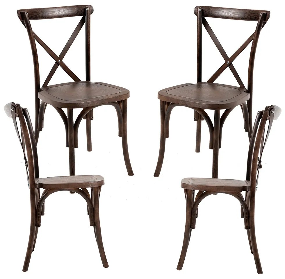 Set Van 4 Altea Polypropyleen Stoelen Met Houteffect