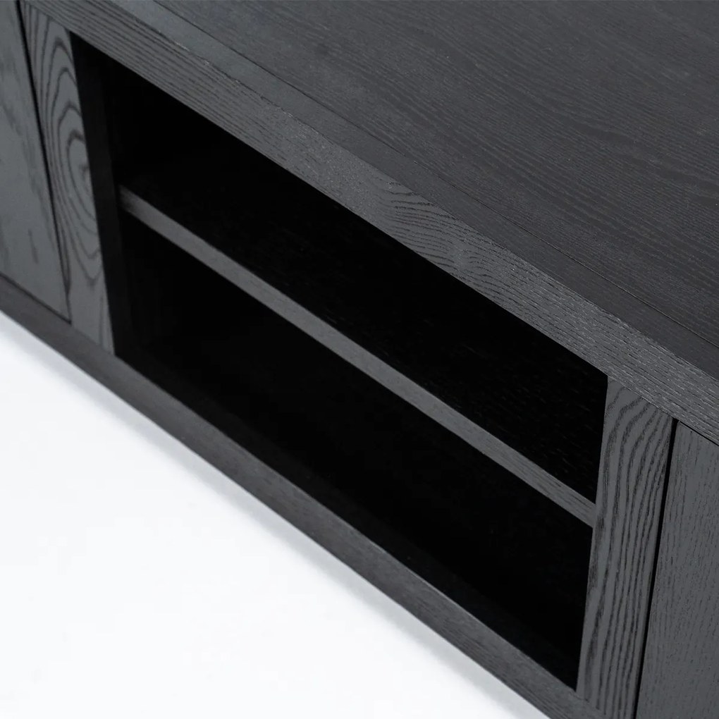 Zwart Tv-meubel Eiken 160 Cm - 160x42x45cm.