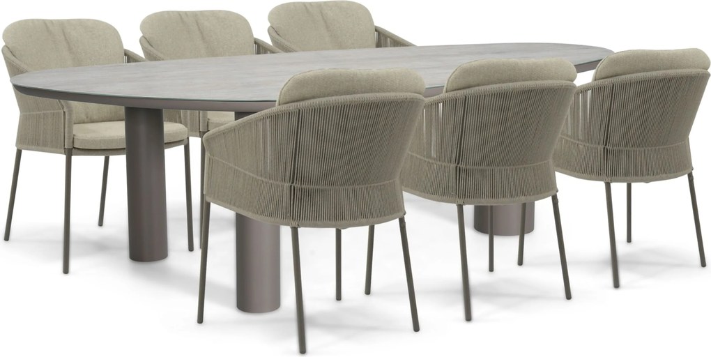 Tuinset 6 personen  Rope Taupe 4 Seasons Outdoor Florence/Guave