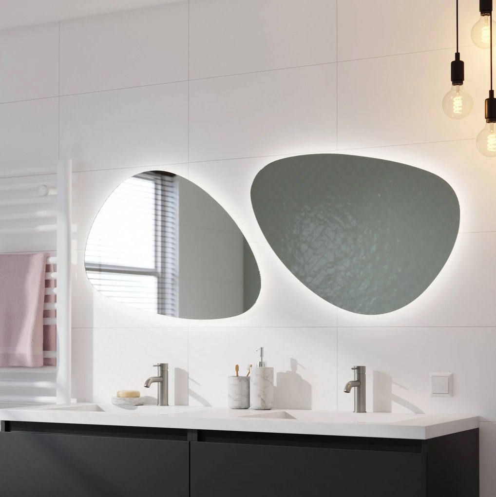 Ben Organic organische spiegel met LED verlichting en anti-condens 80x50cm
