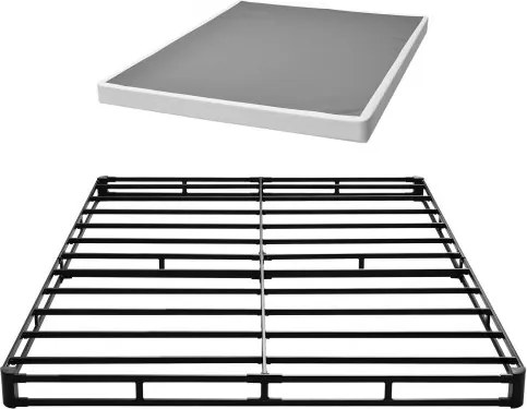 VEVOR Boxspring Bedframe (Queen Size) met Wasbare Stoffen Hoes, Metalen Frame (2010 x 1510 x 102 mm) voor Queen Size Bedden, 102 mm Matrasbovenzijde, Max. Draagvermogen 1587,57 kg, Matrasbodem