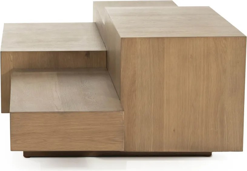 Grote Salontafel Eiken Blokken Bruin 140x75 Cm - 140 X 75cm.