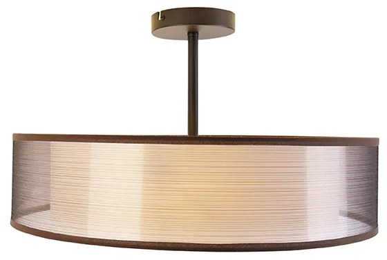 Moderne plafondlamp bruin met wit 50 cm 3-lichts - Drum Duo