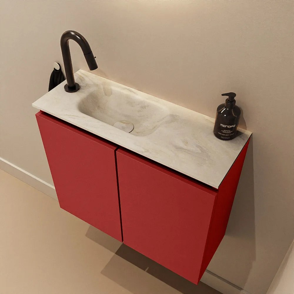 Mondiaz Ture DLux toiletmeubel 60cm fire met wastafel ostra links met kraangat