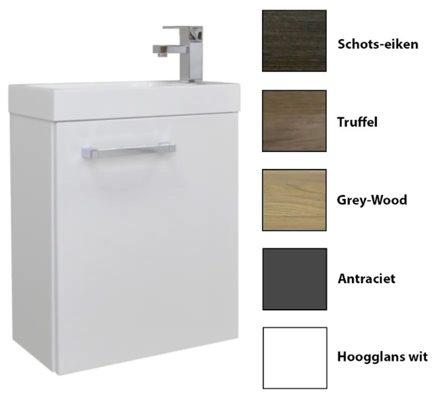 Sanicare Q40 toiletmeubel met spiegel 40 cm schots-eiken