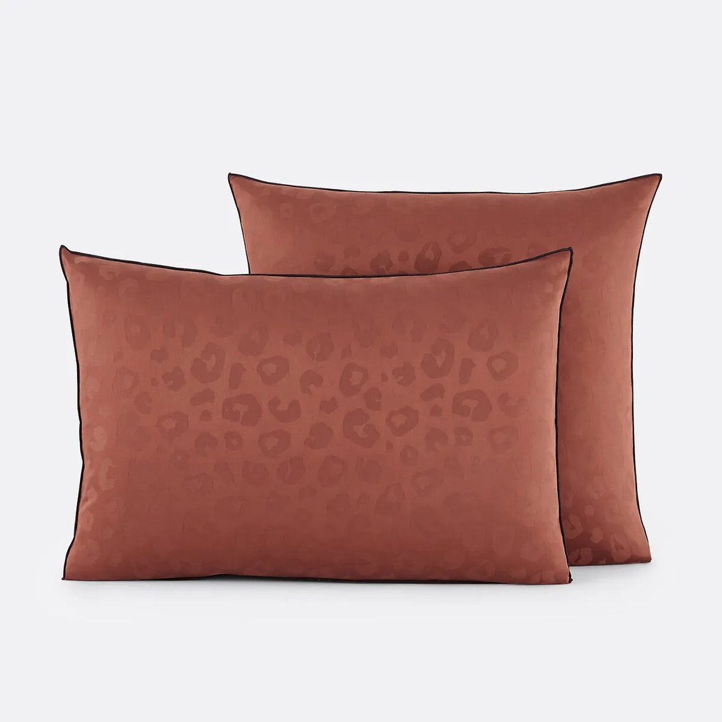 Kussensloop met luipaardmotief, in katoensatijn, Thelma