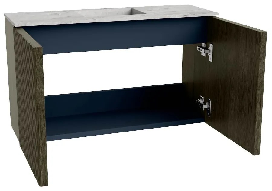 Mondiaz Joya DLux 70cm toiletmeubel shadow met wastafel faye midden 1 kraangat glace