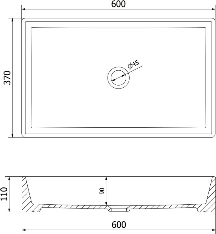 Mexen Goya opbouw wastafel 60 x 37 cm, wit - 22186000