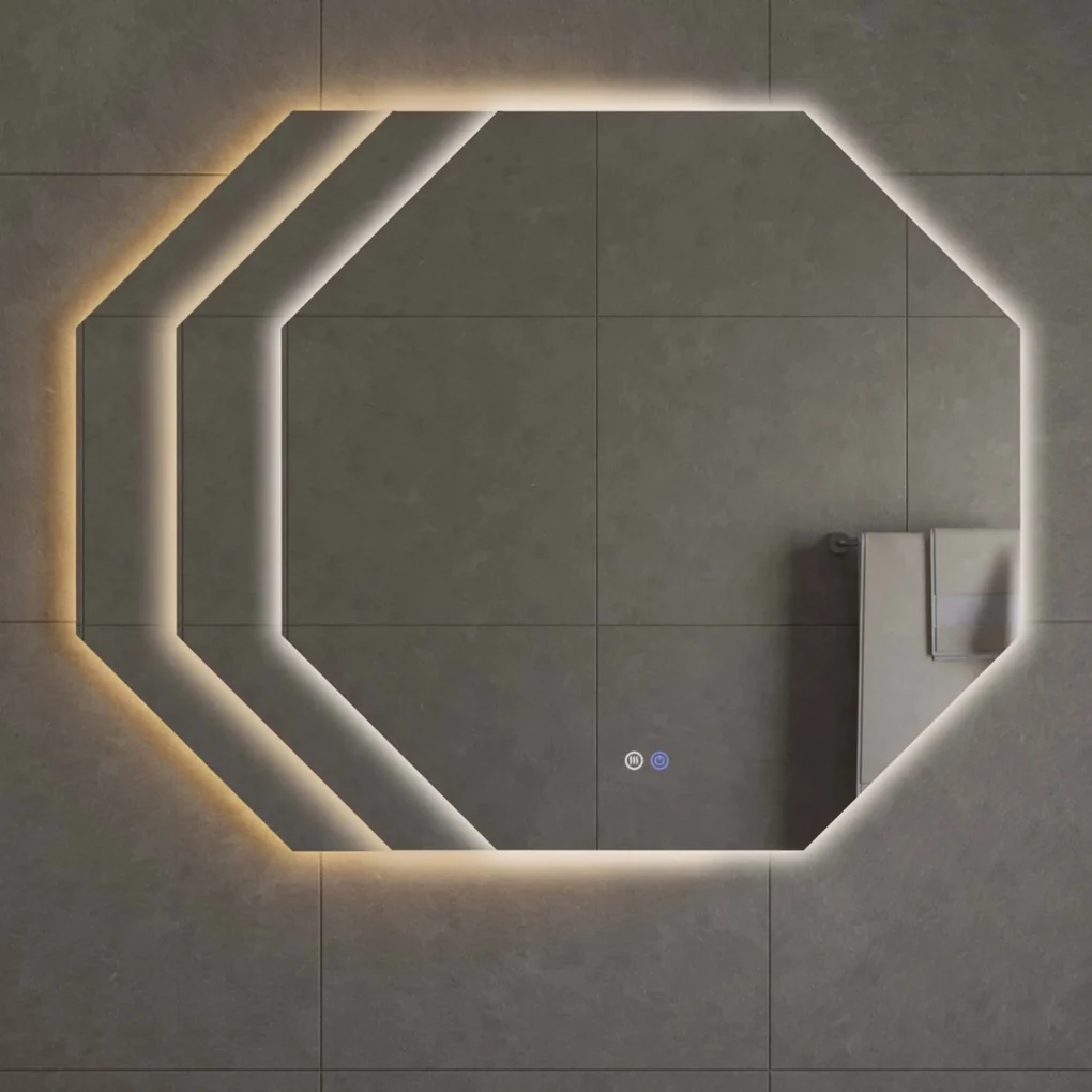Best Design Honey achthoekige LED spiegel met spiegelverwarming 60x60cm
