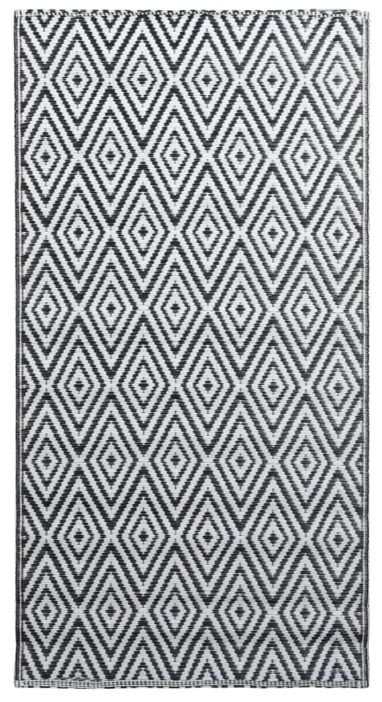 vidaXL Buitenkleed 120x180 cm PP wit en zwart