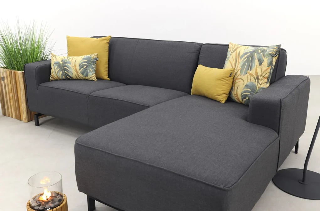 Boavista Sunbrella loungebank chaise longue - Sooty - 2-delig - links