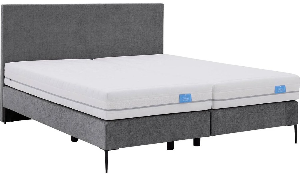 Goossens Boxspring Ease One Incl. Matras, Vlak 180 x 210 cm (=2x 90 x 210 cm) met hoofdbord + 2x matras shapes 1