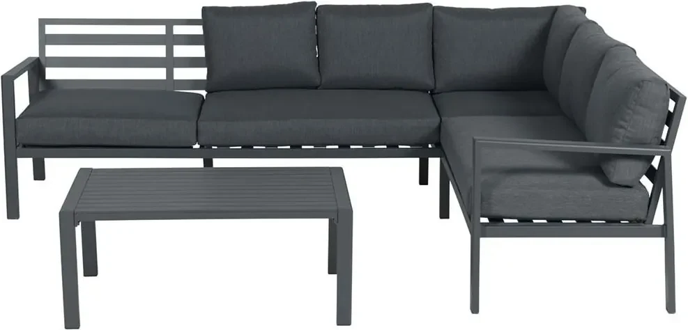 Garden Impressions Denver loungeset 4-delig - zwart