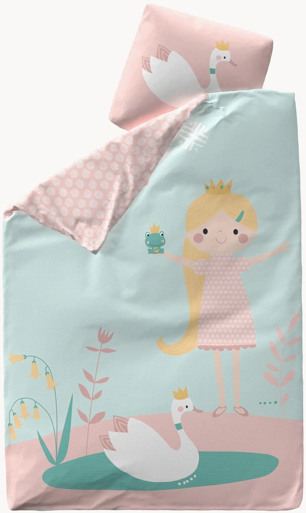 Katoensatijnen kinderdekbedovertrekset Little Princess