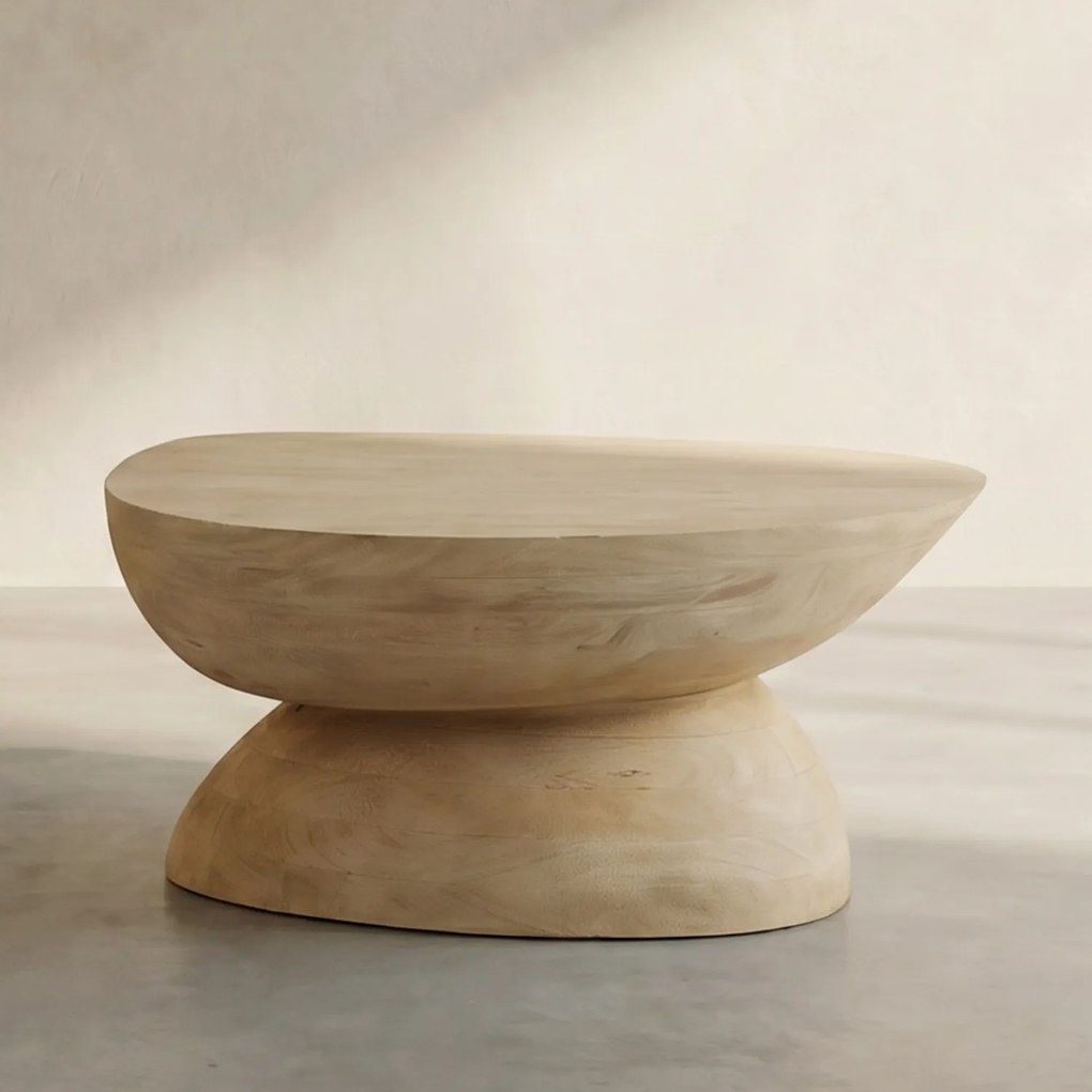 By-Boo Cobble Salontafel Organisch Hout Naturel - 75 X 59cm.
