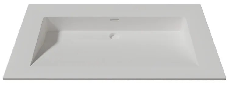 Lambini Designs Flora solid surface wastafel 80cm zonder kraangat wit mat
