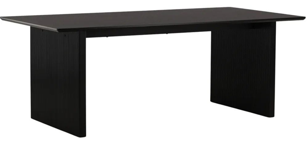 Eettafel Met Geribbelde Poten Zwart - 100 X 200cm.