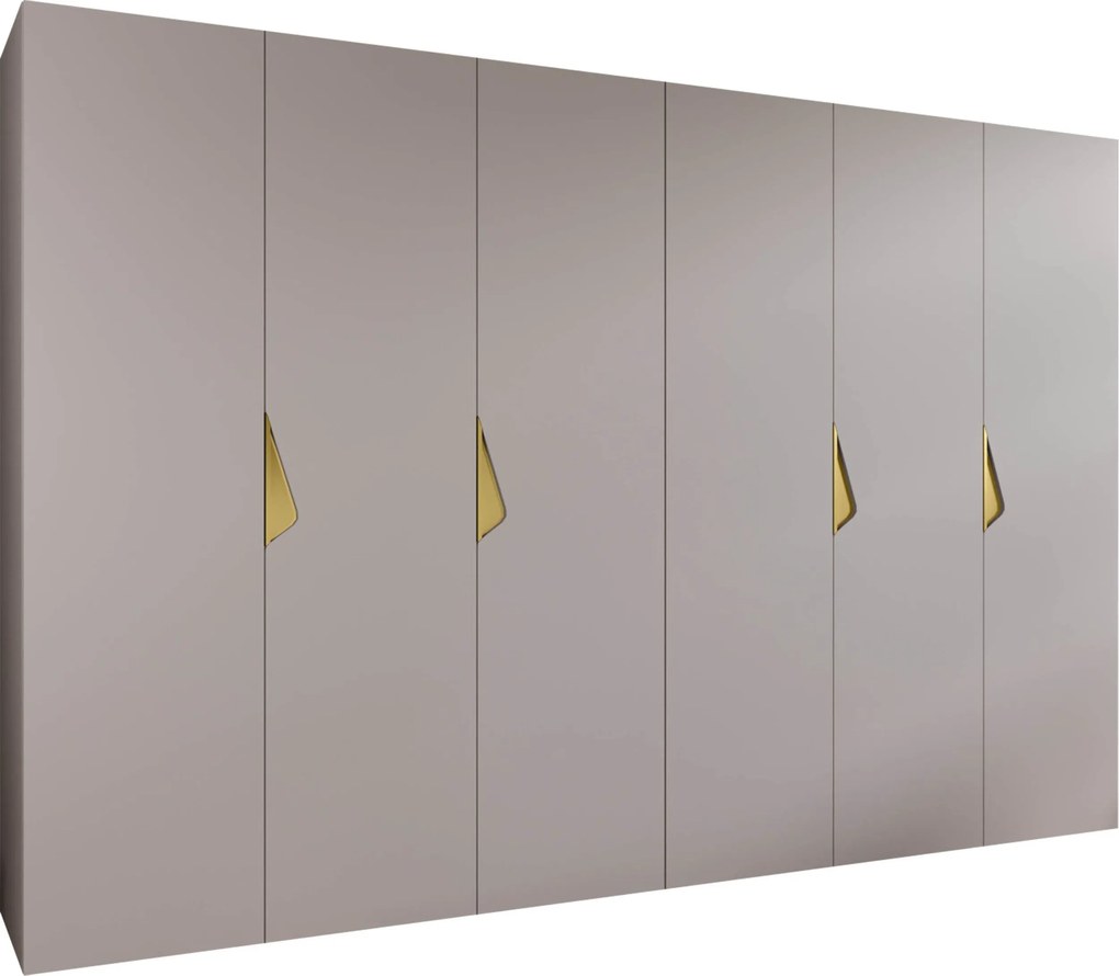 Kledingkast Hartford 622, Kasjmier, Gouden, 202x300x52cm, 210.5 kg, Kledingkast deuren: Met scharnieren