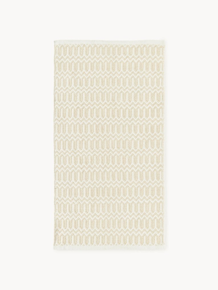 Handgeweven in- & outdoor vloerkleed Rune met geometrisch patroon