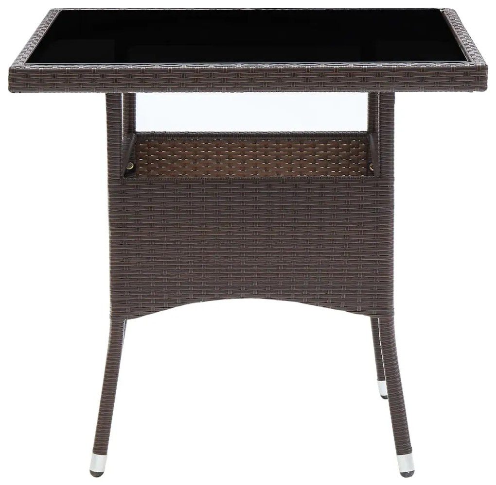 vidaXL Tuintafel poly rattan bruin