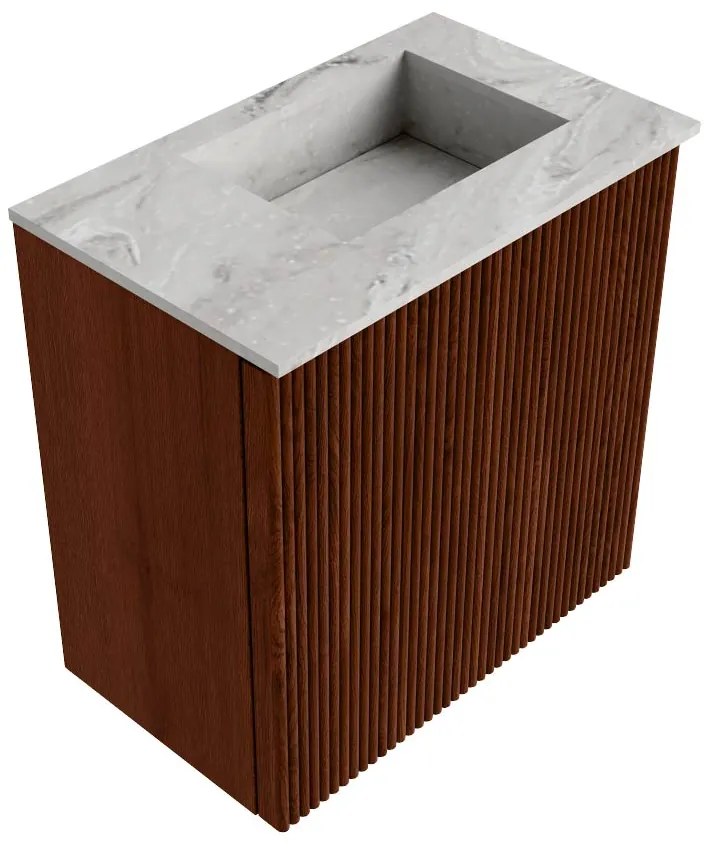 Mondiaz Joya DLux 40cm toiletmeubel ruby met wastafel faye rechts 1 kraangat glace