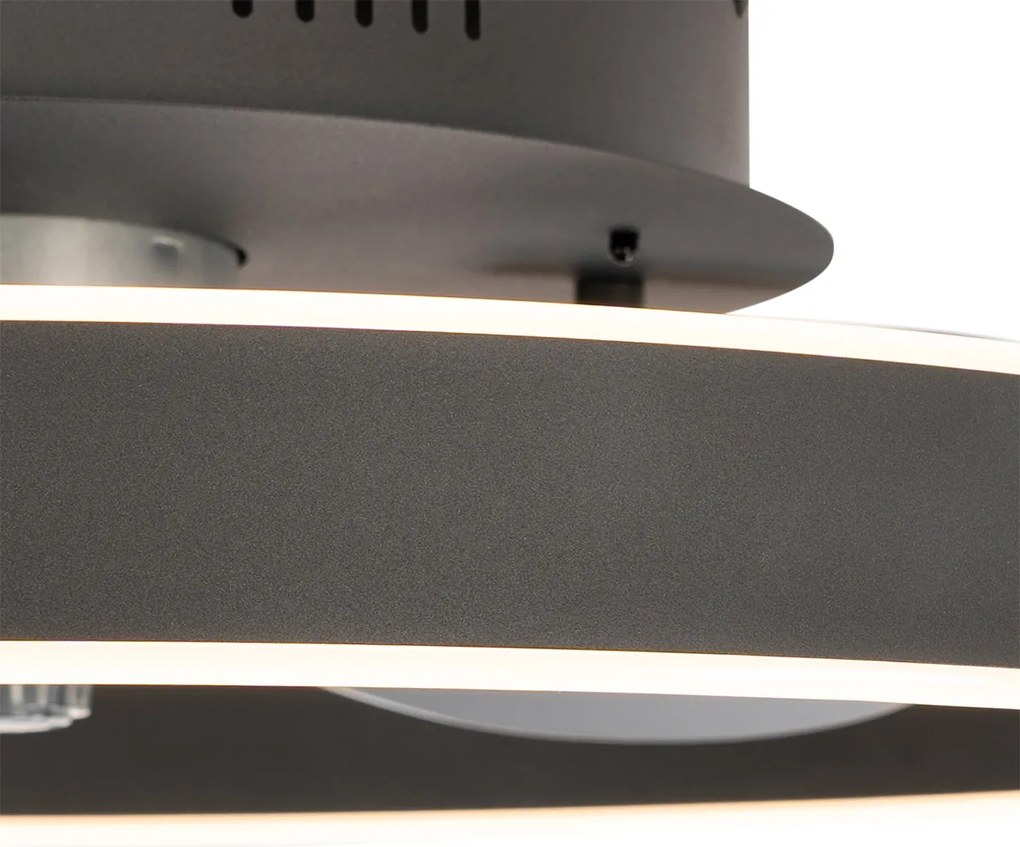 Plafondventilator met lamp zwart incl. LED met afstandsbediening - Maddy Modern rond Binnenverlichting Lamp
