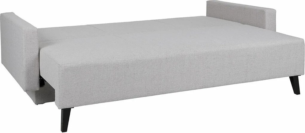 Slaapbank Delbene 128, Aantal zitplaatsen: 3, Aanwezig, Glanzend zwart, Grijs, 86x215x95cm, 101.01 kg, Poten: Kunststof