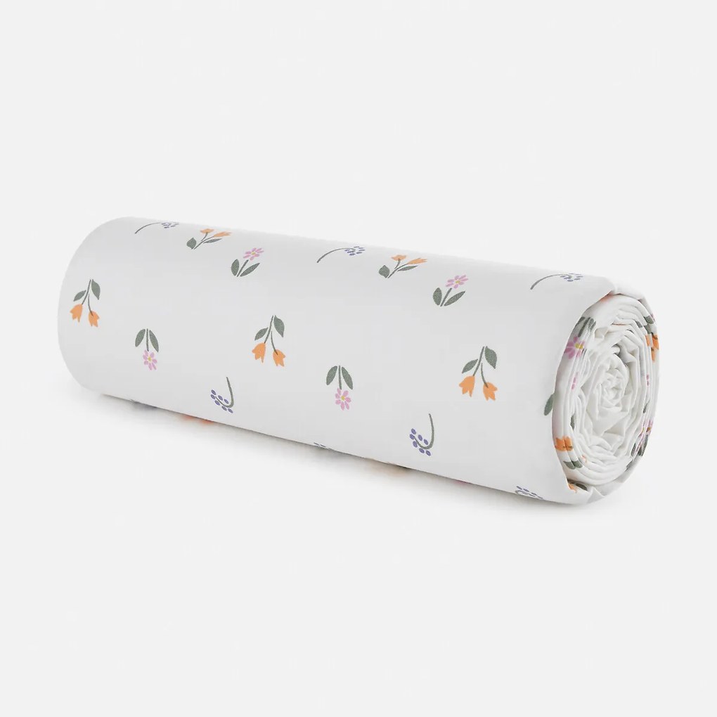 Hoeslaken voor kinderen, 50% gerecycled katoen, kap van 25 cm, eenhoornprint, TAMILA