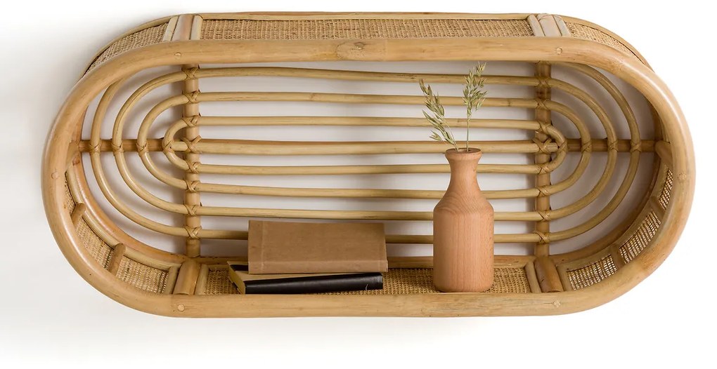 Grote wandplank in rotan, Gocco