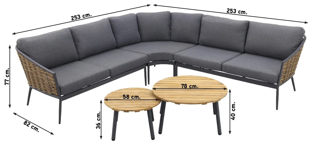 Bali loungeset met Mindo loungetafels - 3-delig - Garden Impressions OP=OP