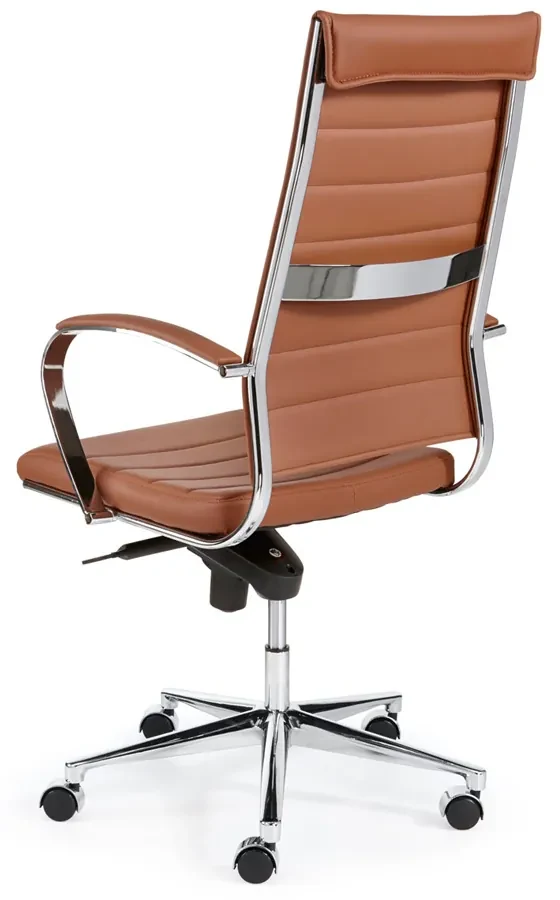 Design Bureaustoel Van Bruin PU-leder
