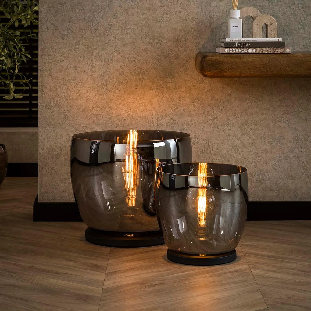 Lage Vloerlamp Grijs Rookglas 48 Cm