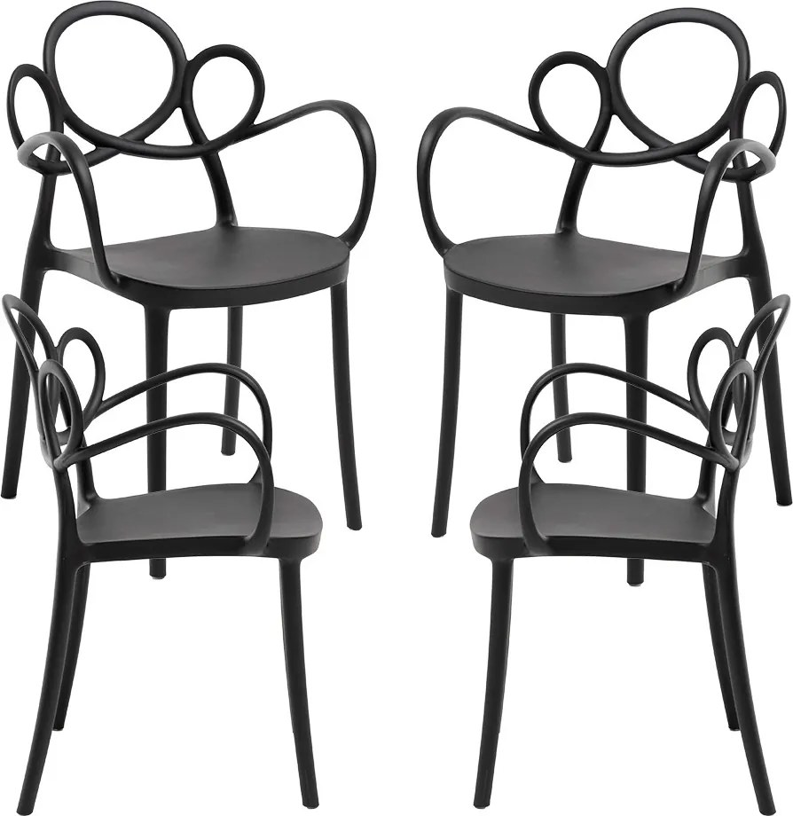 Set 4 Sky Stoelen met Armleuningen