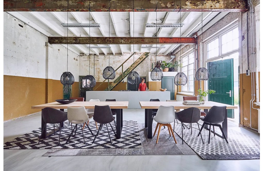 Goossens Eetkamerstoel Point antraciet kunstleer leuning, urban industrieel