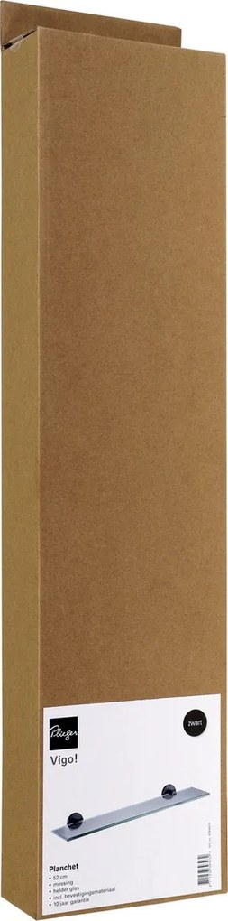 Plieger Vigo glazen planchet 50cm mat zwart