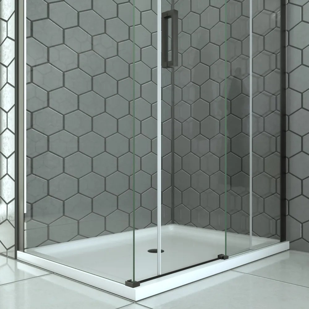 Saniclear Supreme douchecabine 120x80cm verouderd ijzer - gunmetal