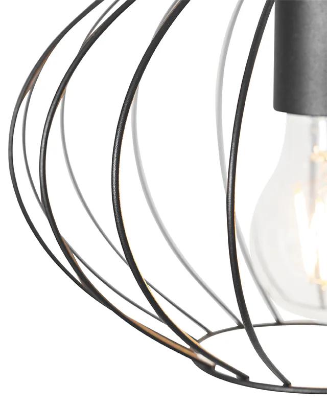 Industriële hanglamp zwart 3-lichts - Margarita Design E27 rond Binnenverlichting Lamp