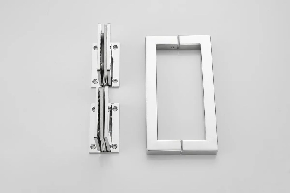Saniclear Modern scharnieren + handvat voor douchedeur chroom