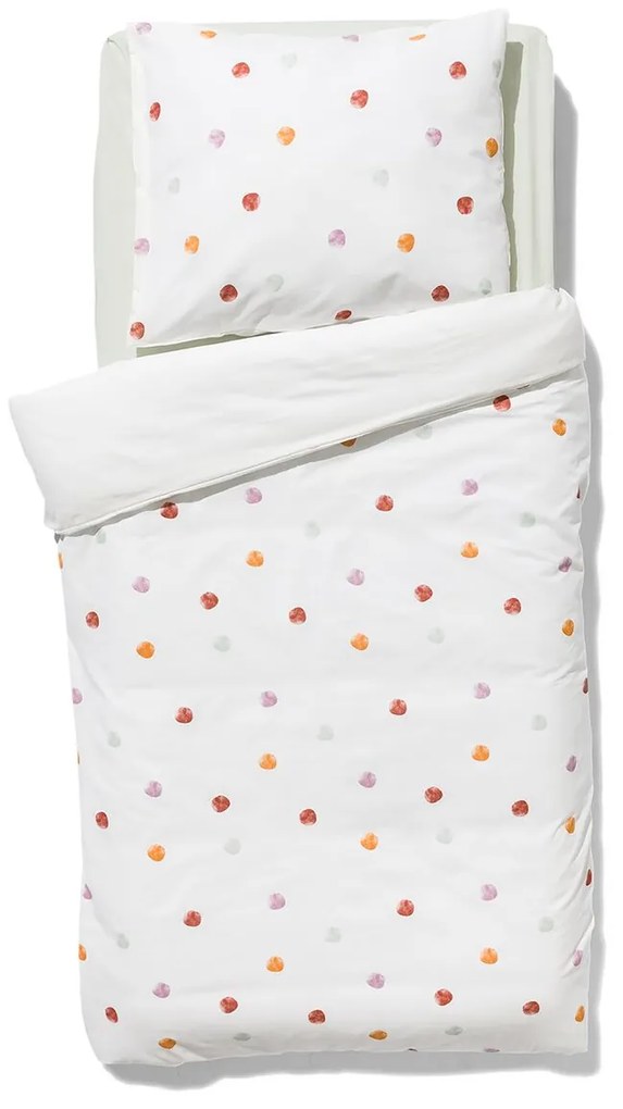 HEMA Peuter Dekbedovertrek 120x150 Zacht Katoen Stip Wit (wit)