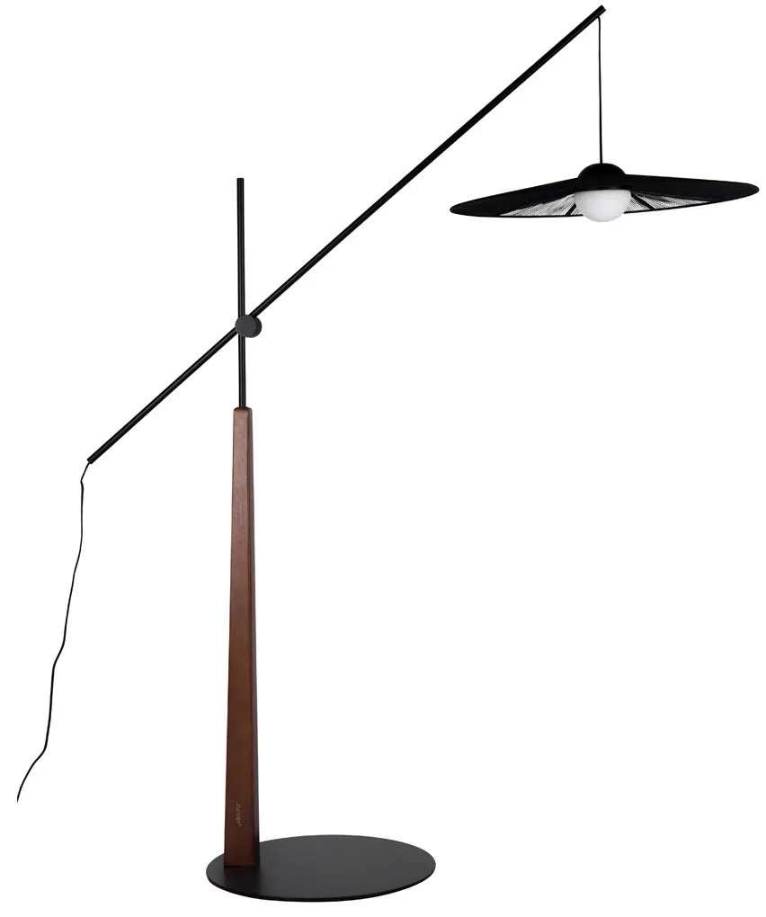 Zuiver Belle Black Design Vloerlamp Verstelbaar Walnoot Zwart