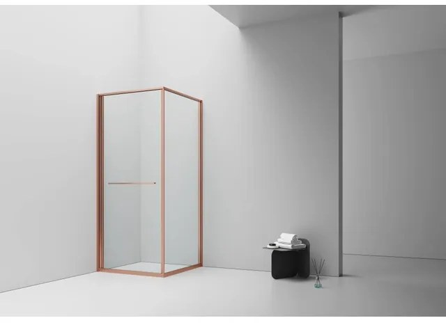 Aloni Inslide Douchecabine - 90x90x200cm - veiligheidsglas - 6mm - omkeerbaar - koper geborsteld DW-9090BC