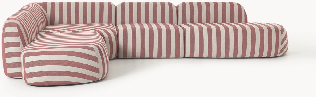 XL modulaire gestreepte hoekbank Wolke