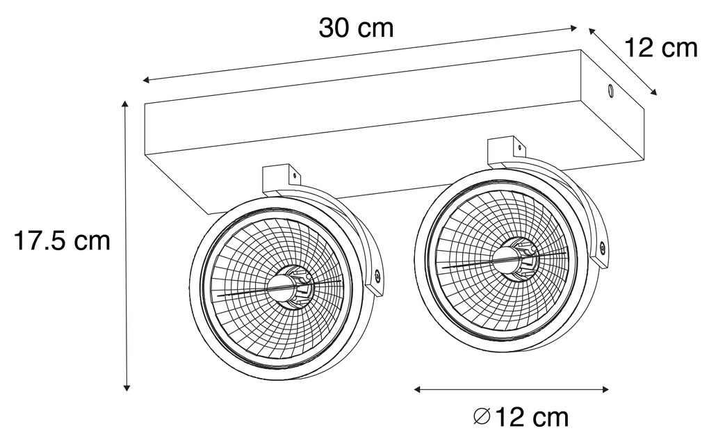 Design spot donkerbrons 2-lichts draai en kantelbaar - Go