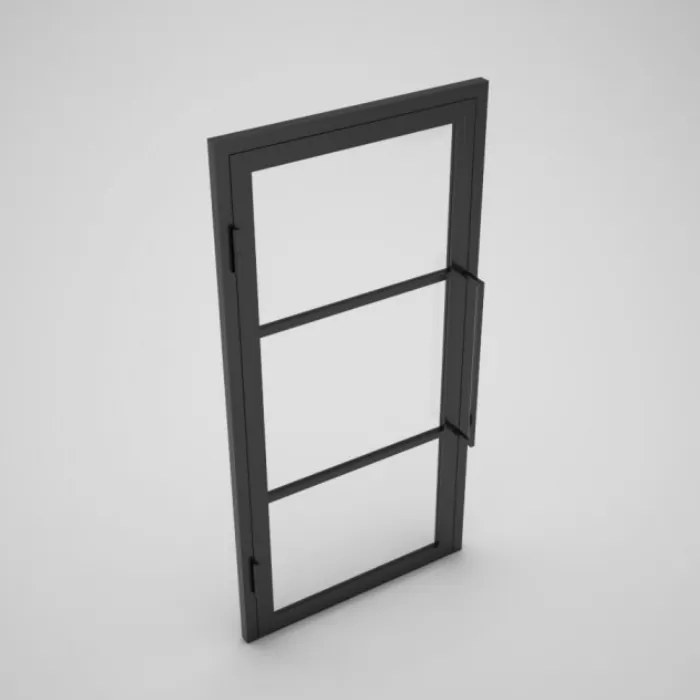 Zwarte Stalen Binnendeur + Magneetsluiting - Helder Glas - Incl. Kozijn