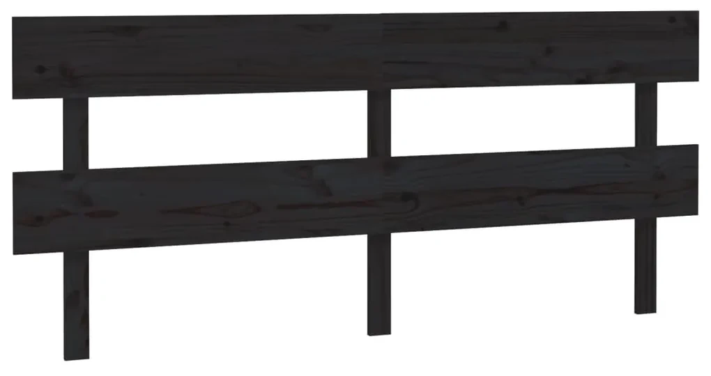 vidaXL Hoofdbord 204x3x81 cm massief grenenhout zwart